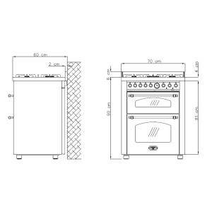 Piano de cuisson Lofra Dolcevita 70cm Mixte