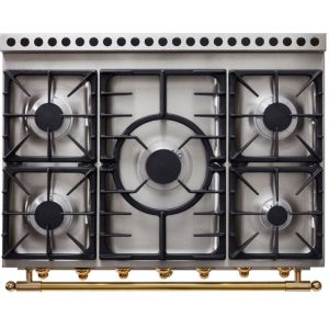  La Cornue ALBERTINE 90cm mixte bleu paris cuivre brillant et inox satiné
