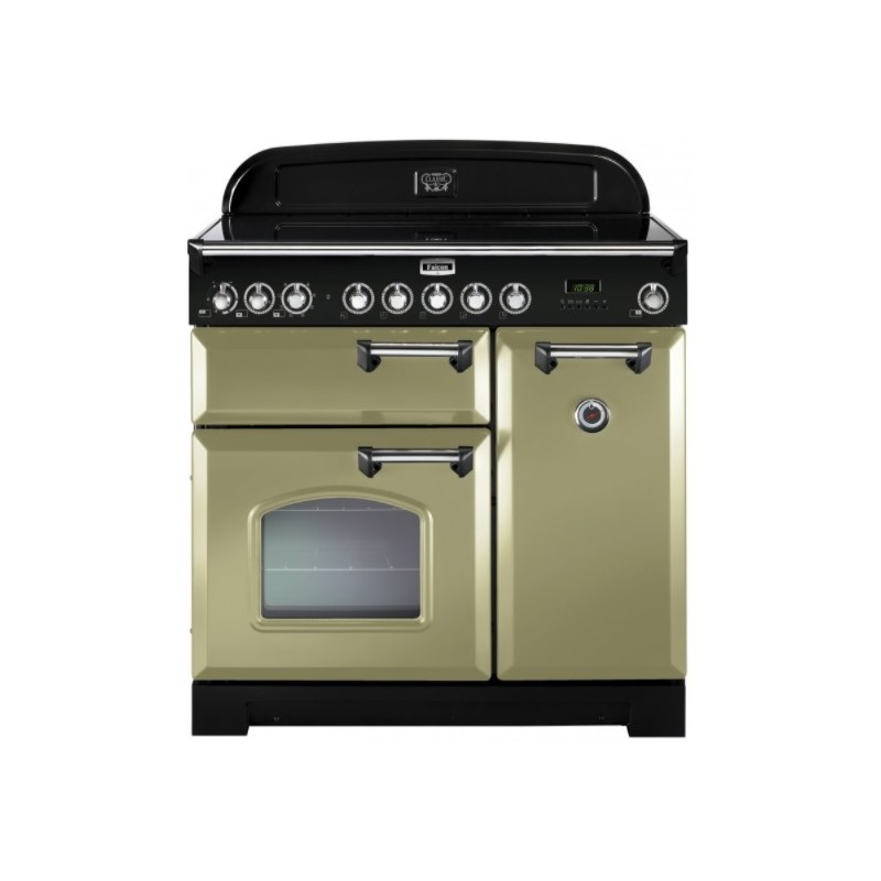 Cuinière Falcon CLASSIC DELUXE vitrocéramique 90 cm VERT OLIVE CHROME
