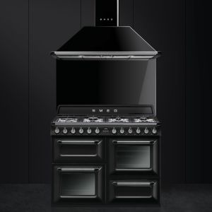 Ensemble  Smeg Piano de cuisson 110 cm mixte + Hotte + Crédence