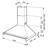 Hotte décorative murale SMEG KD120HXE 120cm Inox dimensions