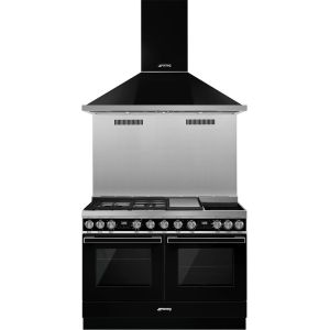 Crédence Smeg VICTORIA 120cm noir KIT1A3-8