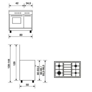 Piano de cuisson butanette GLEM GA85PMIX