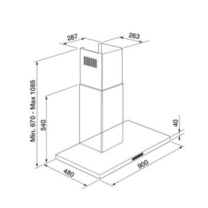 Hotte décorative murale AIRLUX 90cm