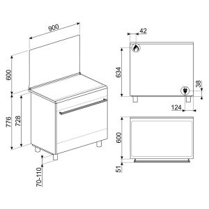 Piano de cuisson mixte SMEG 90 cm