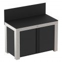 Meuble d'extérieur pour plancha ENO FELIX Inox/Noir
