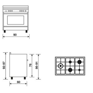 Cuisinière 90cm double four GLEM GX960CQIX