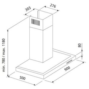Hotte décorative murale GLEM 90 cm