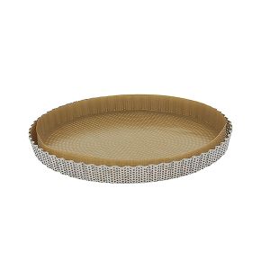 Moule à tarte DE BUYER 28 cm inox perforé
