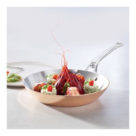 Poele ronde Ø20CM Inocuivre queue inoxDE BUYER 6424.20