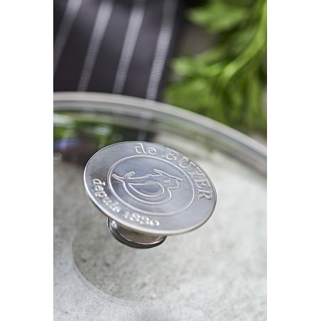 Couvercle Ø24 en verre pontet inox DE BUYER 3429.24