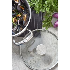 Couvercle Ø24 en verre pontet inox DE BUYER 3429.24