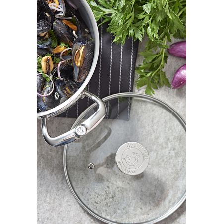 Couvercle Ø18 en verre pontet inox DE BUYER 3429.18