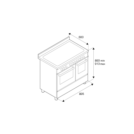 Piano de cuisson BERTAZZONI Professional 90 cm 2 fours Induction