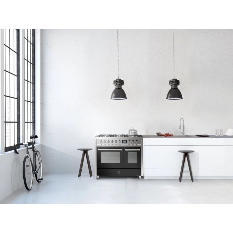 Piano de cuisson Steel ENFASI MISTRAL avec hotte intégrée 90 cm induction